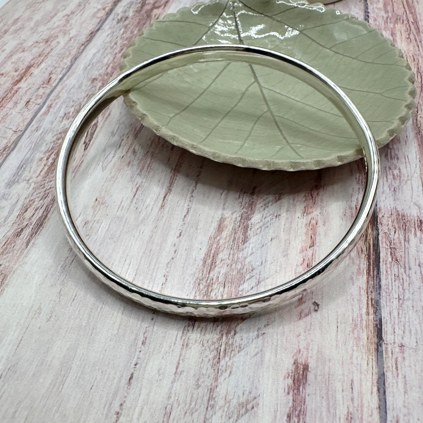 Sterling Chunky Hallmarked Oval Wire Bangle - Ready Now