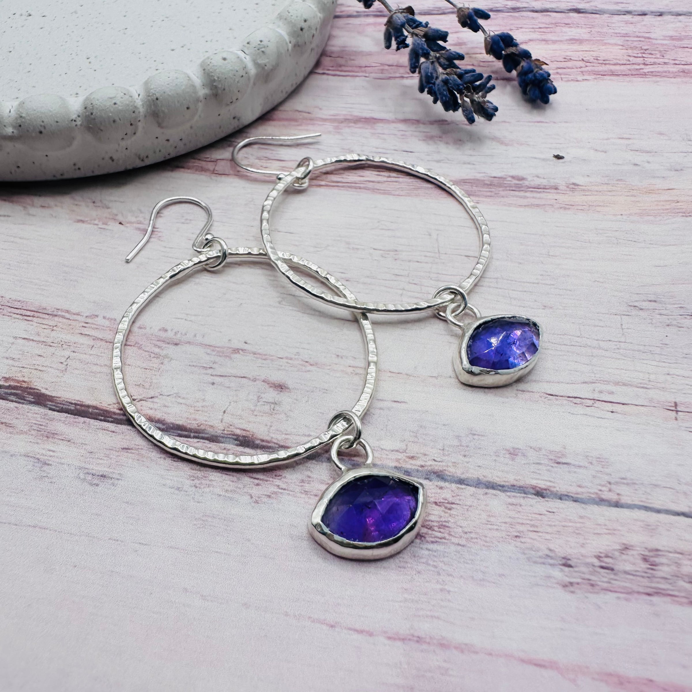 Orb Earrings - Amethyst