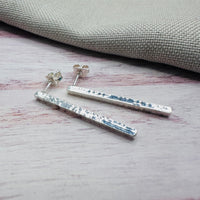 Silver Bar Stud Earrings