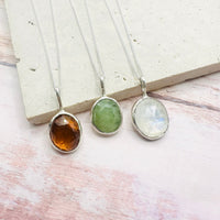 Aurelia Necklace in Peridot, Moonstone & Carnelian