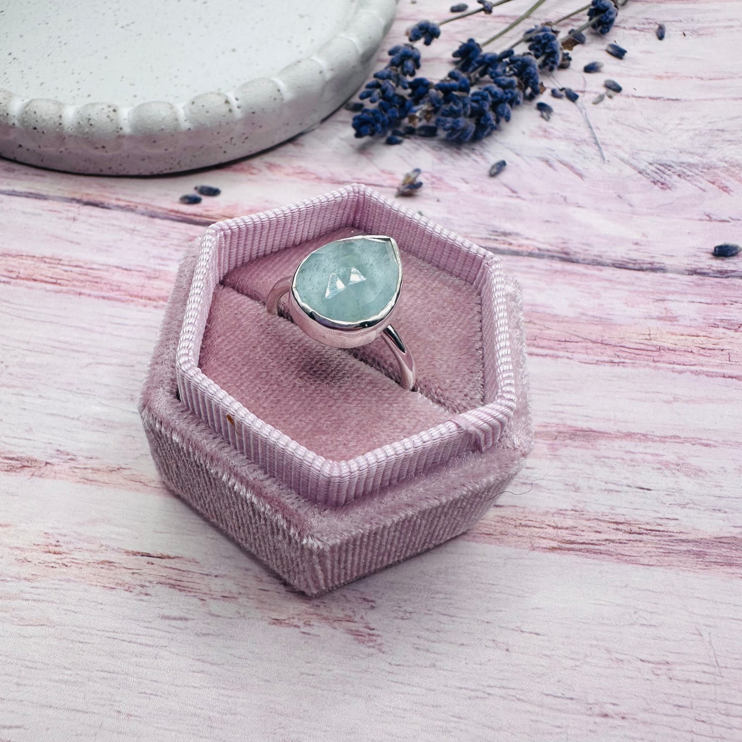 Pear Aquamarine Ring