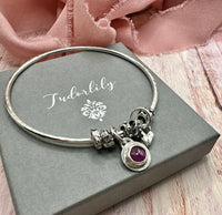 Pink Sapphire Charm Bangle