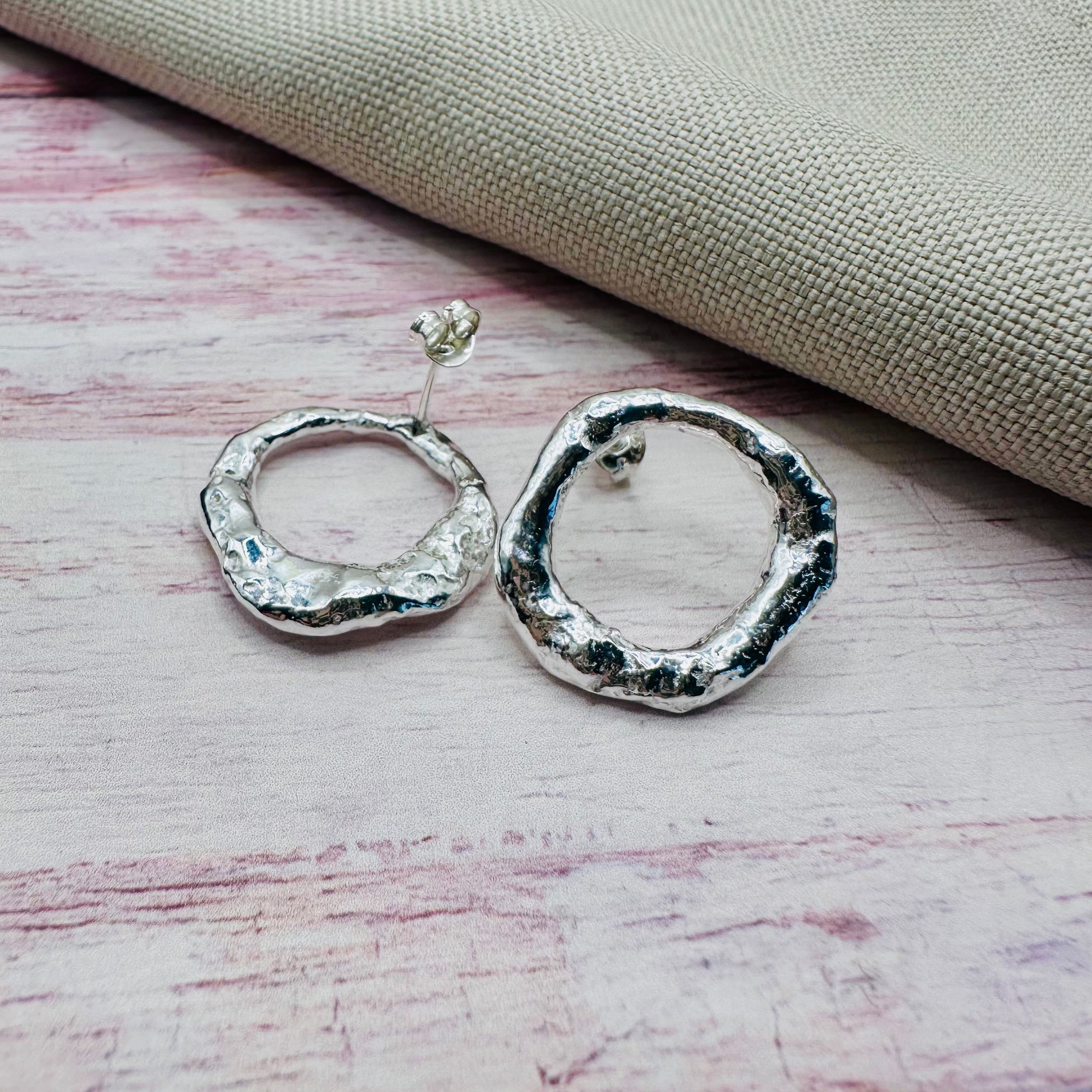 Recycled Silver Orb Earrings