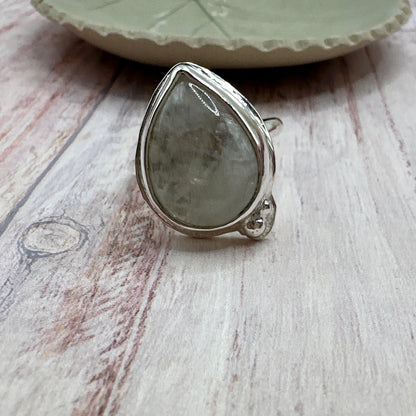 Moonstone Teardrop Ring