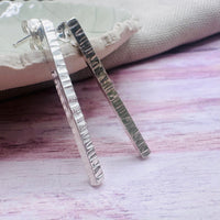 Silver Bar Stud Earrings