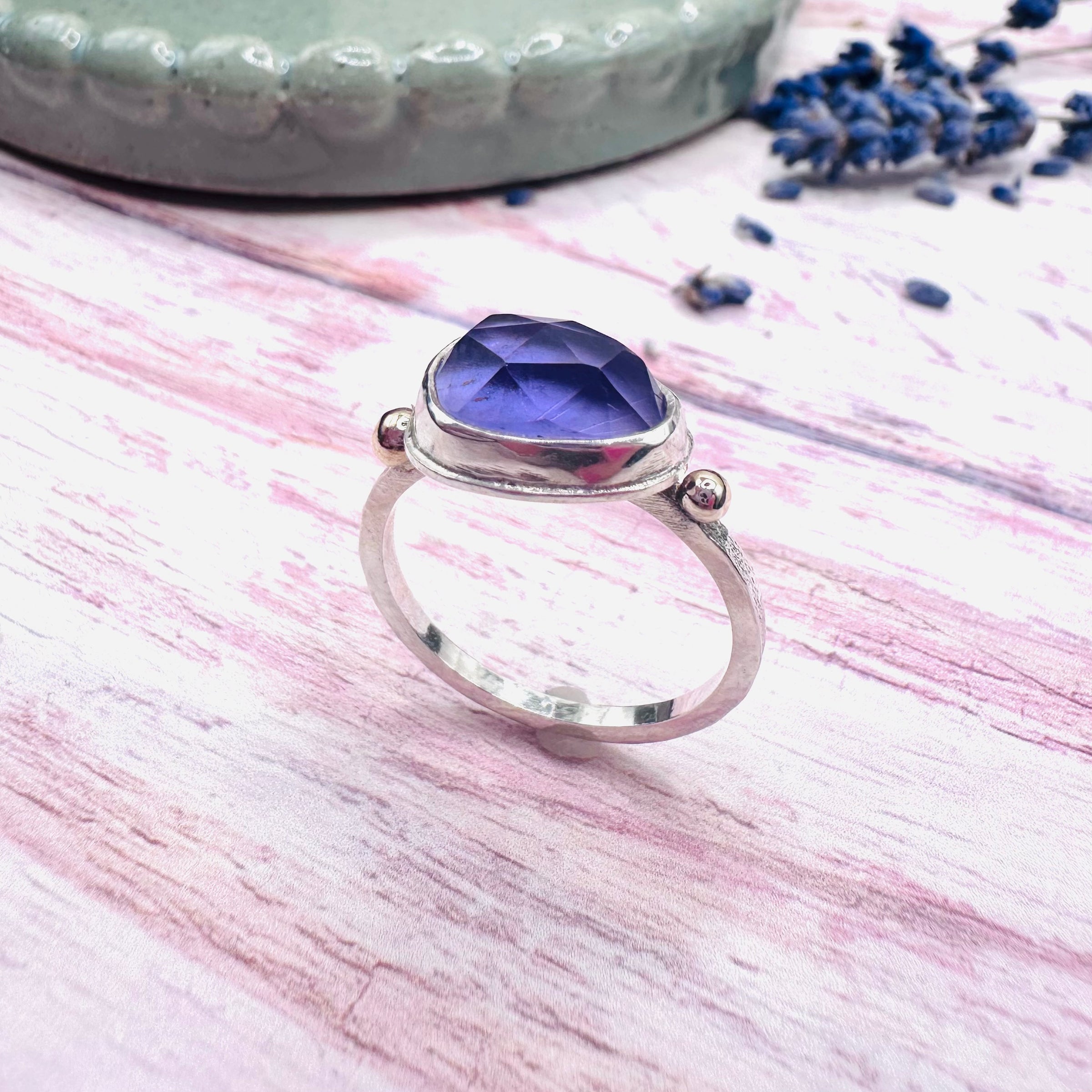 Amethyst Freeform Ring with 9ct Gold