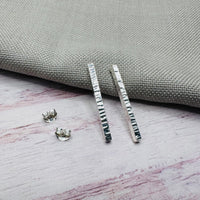 Silver Bar Stud Earrings