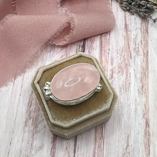 Statement Rose Quartz Ring