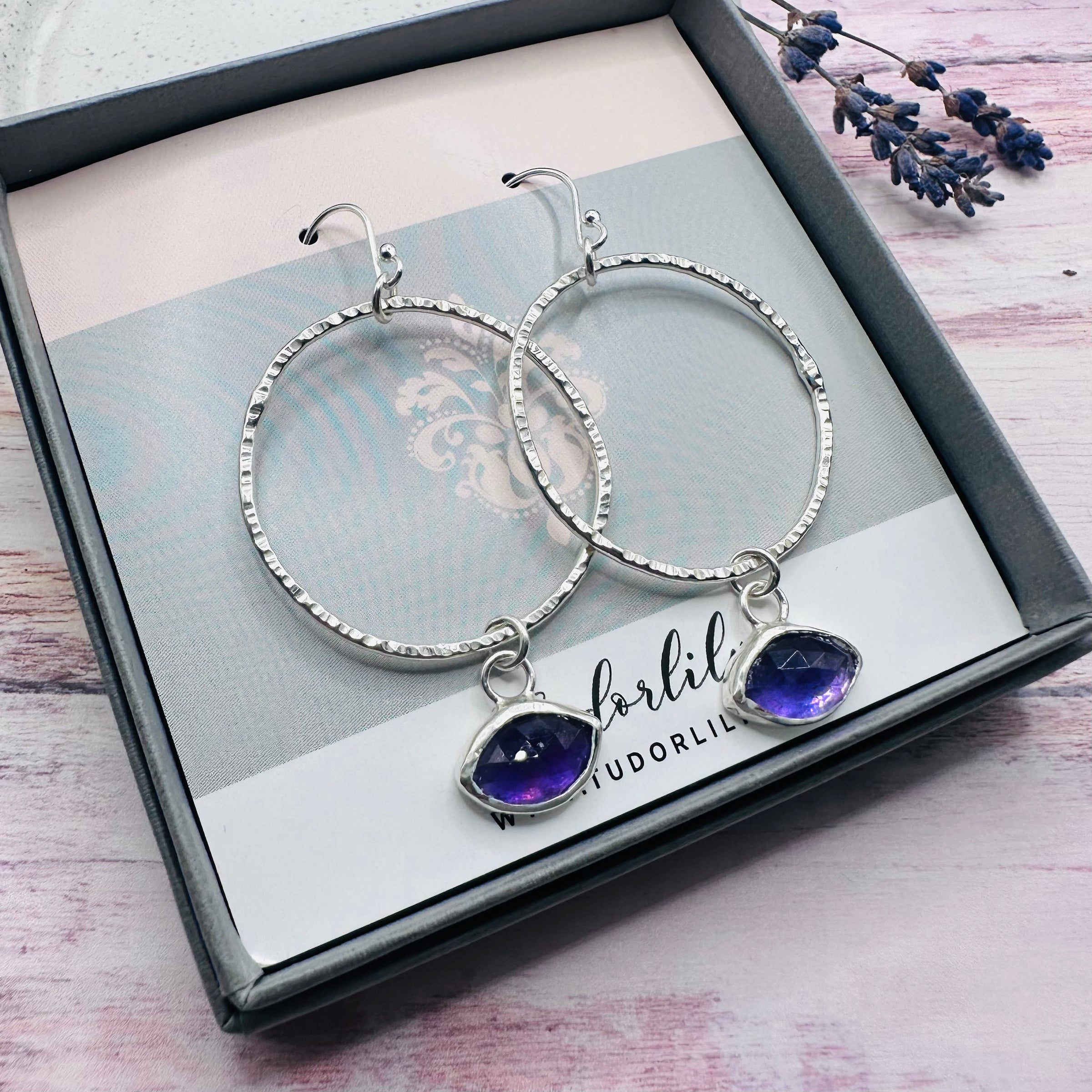 Orb Earrings - Amethyst