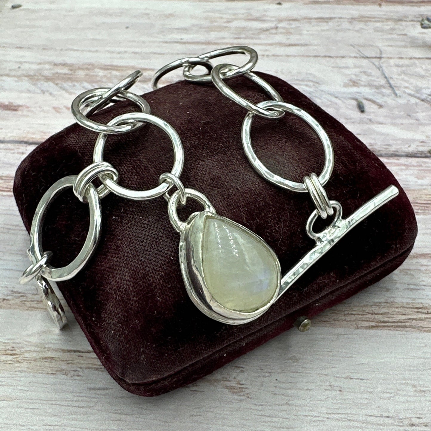 Moonstone Charm Bracelet Hallmarked