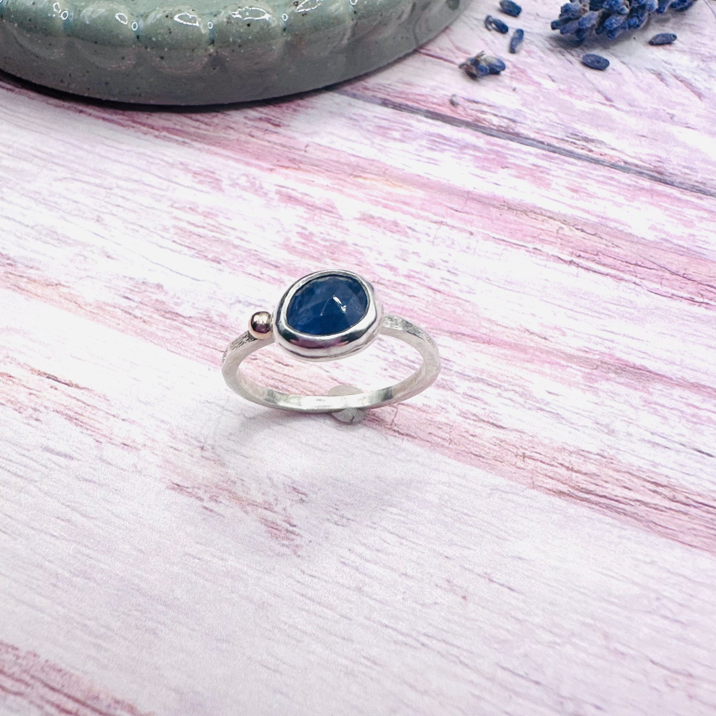 Sapphire Freeform Ring with 9ct Gold