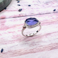 Amethyst Freeform Ring with 9ct Gold