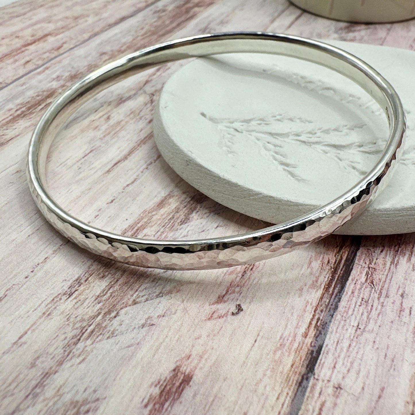 Sterling Chunky Hallmarked Oval Wire Bangle - Ready Now