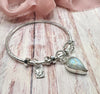 Pear Moonstone Charm Bangle