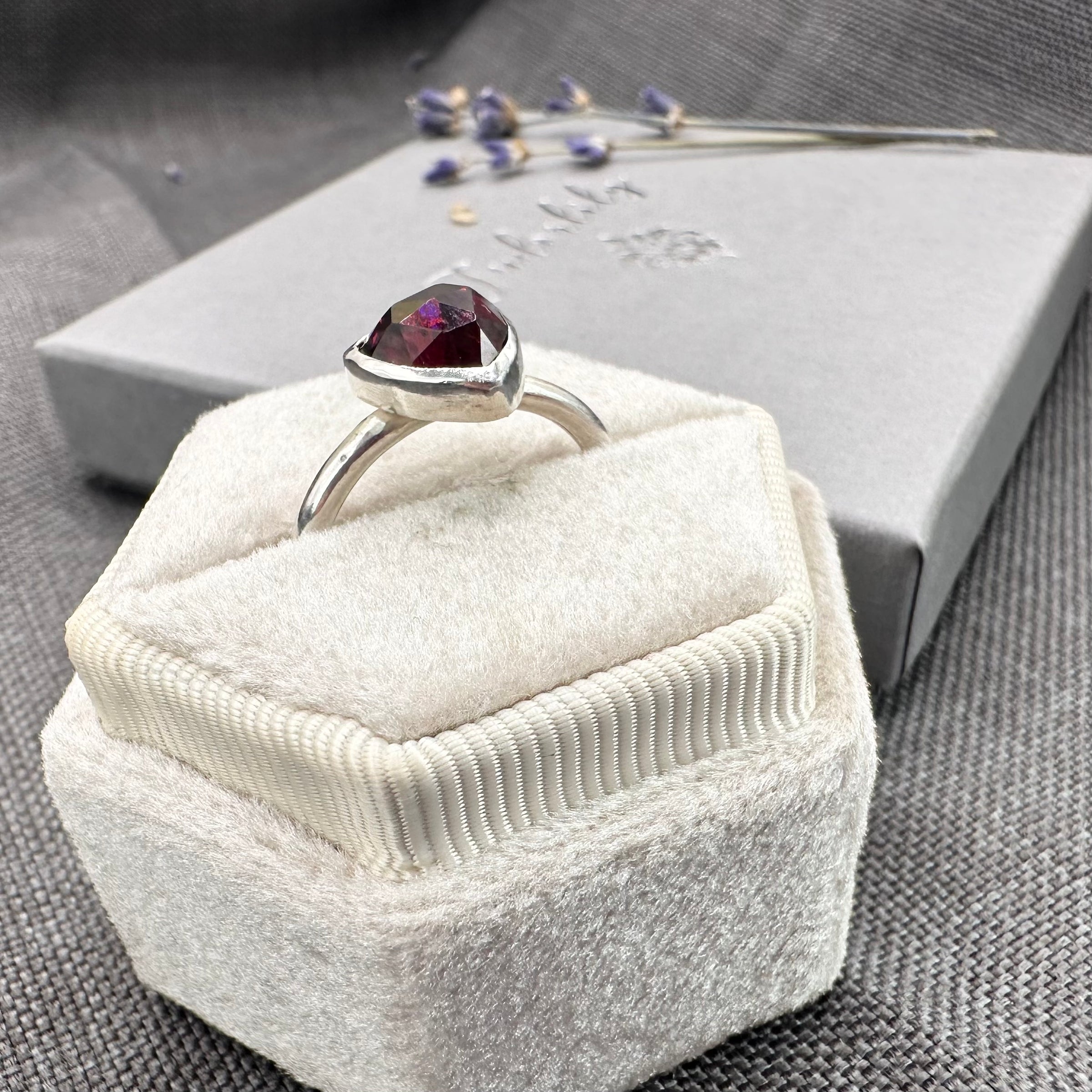 Garnet Trillion Esme Ring