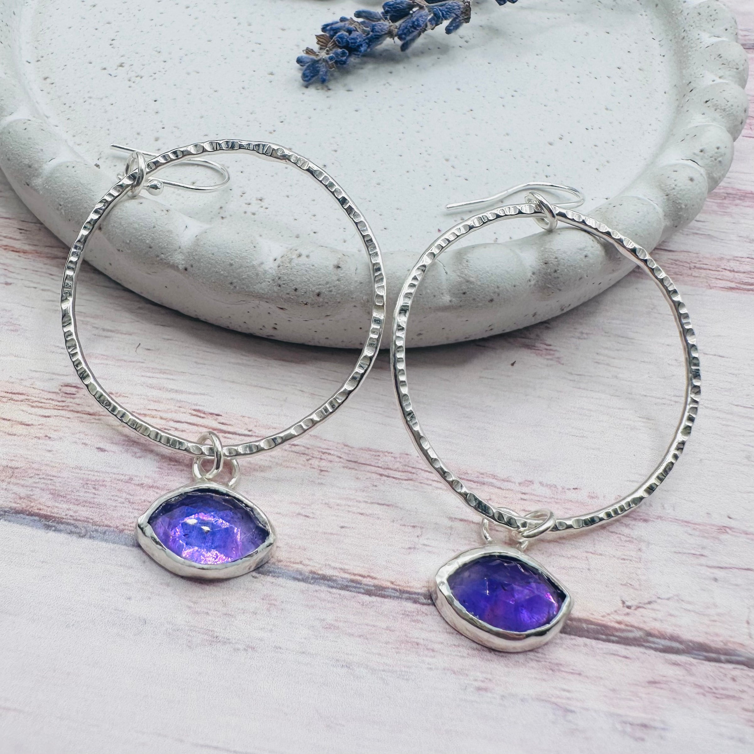Orb Earrings - Amethyst