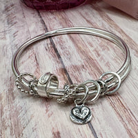 Sterling Hallmarked Charm Bangle - Lola