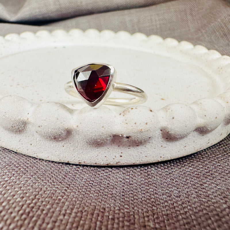 Garnet Trillion Esme Ring