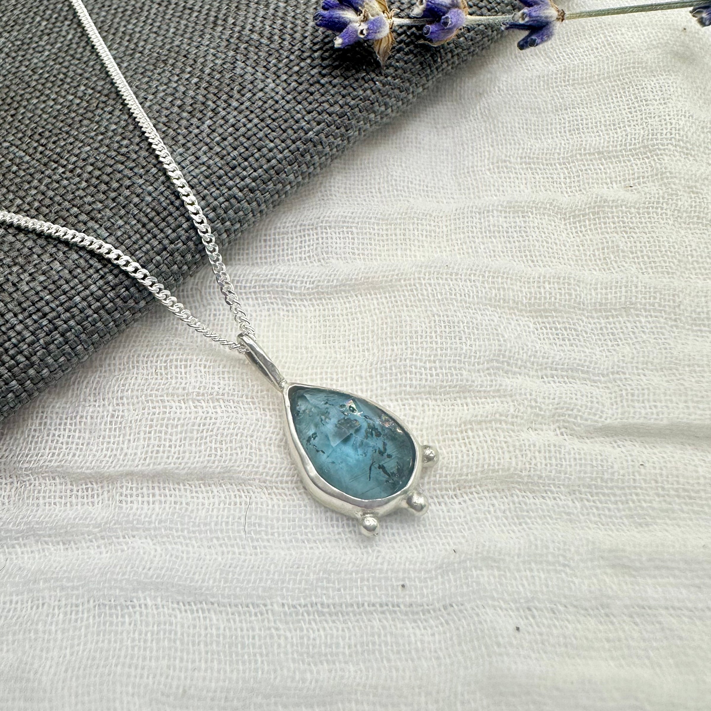 Blue Moss Kyanite Necklace