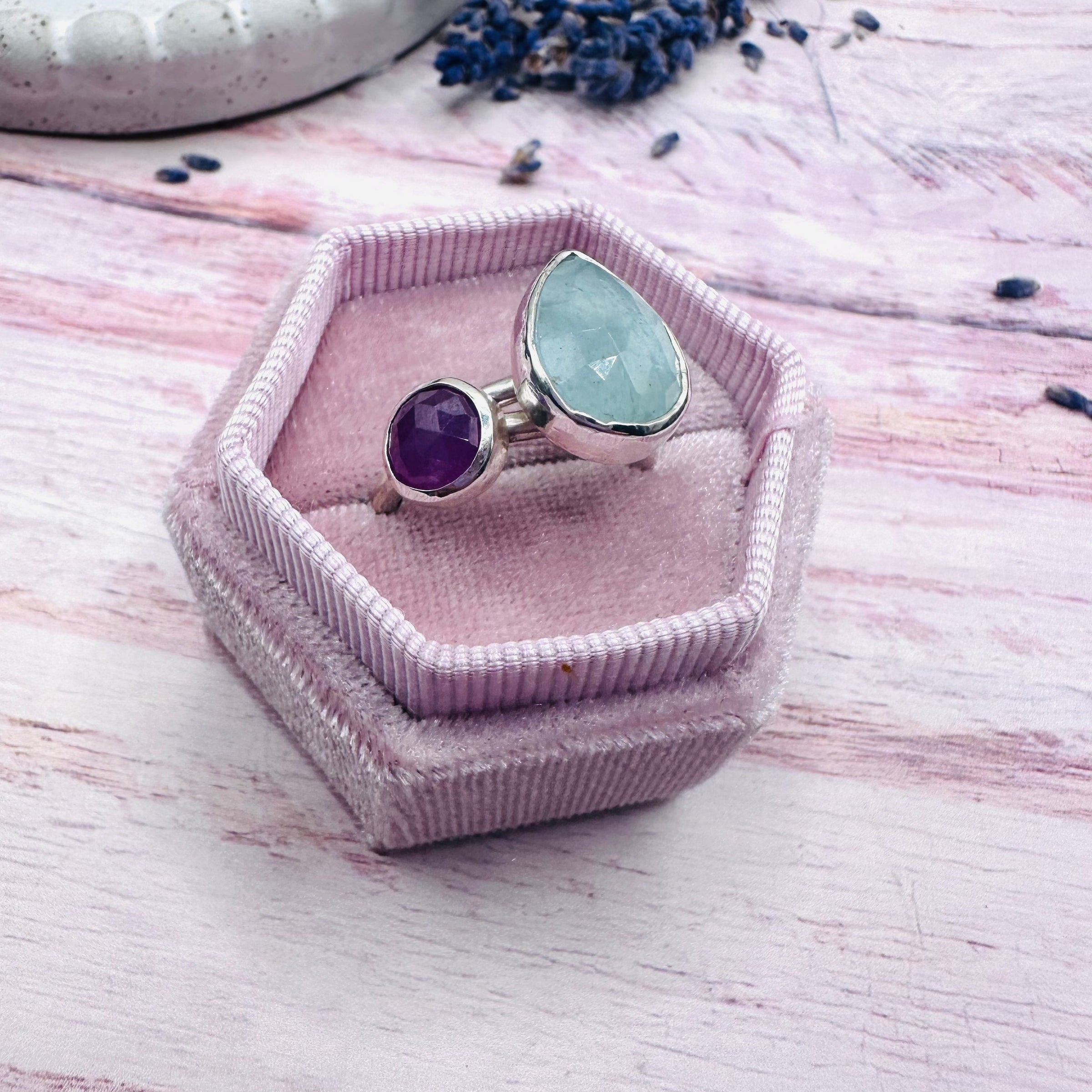 Pear Aquamarine Ring