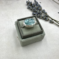 Aquamarine Kyanite Sterling Ring