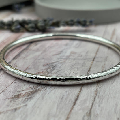 Solid 4mm Sterling Silver Bangle