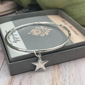 Sterling Star Bangle - READY NOW SZ LARGE