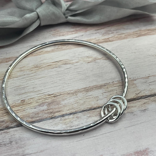 3 Rings Sterling Silver Bangle (Silver Rings)