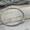 Sterling Silver Bangle with Silver Rings (3 to 9)