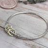 Sterling Bangle with 4 Mixed (Silver & Gold) Rings