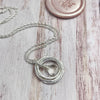 Birthstone Silver Entwined Rings Necklaces - 5 Rings