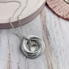 Birthstone Silver Entwined Rings Necklaces - 9 Rings