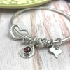 Garnet Gemstone Charm Bangle