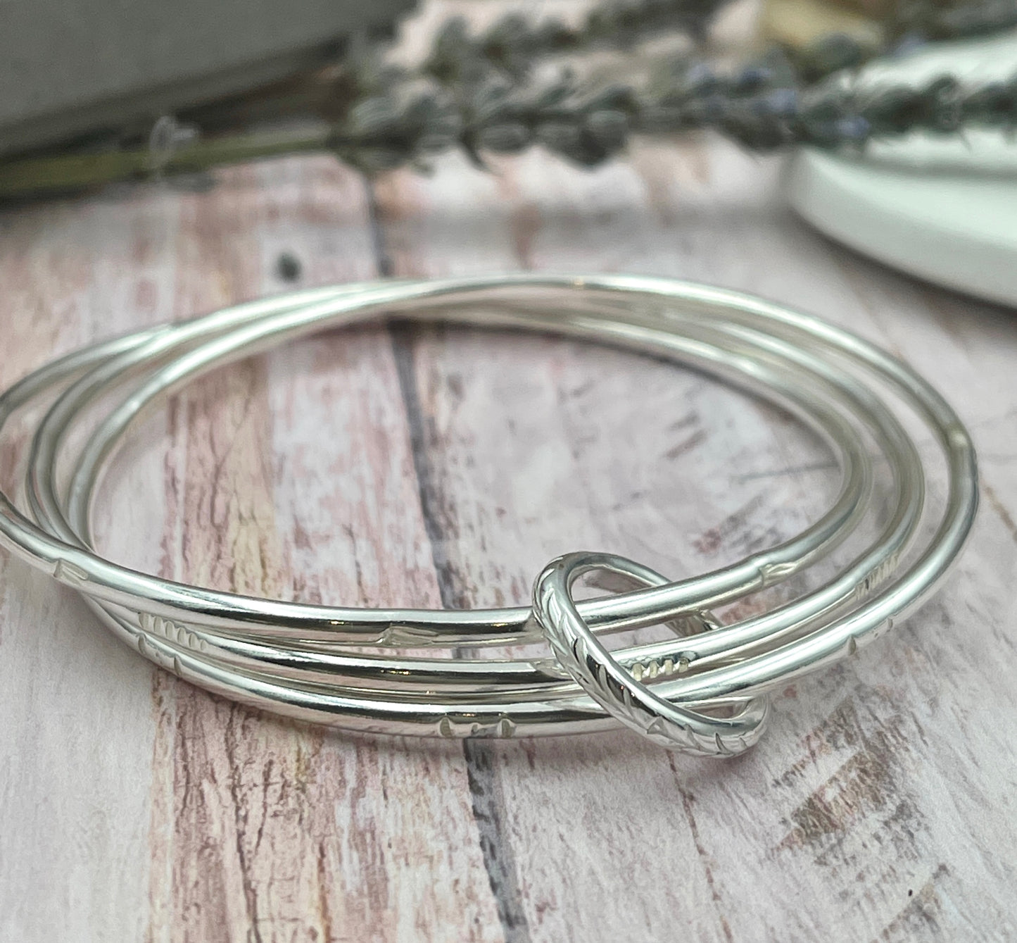 Three Entwined Bangles -Sterling Silver