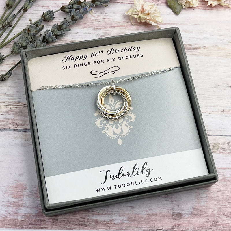 Petite Rings Mixed Metals Necklace – Tudorlily Jewelry