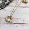 6 Petite Rings Mixed Metals Necklace