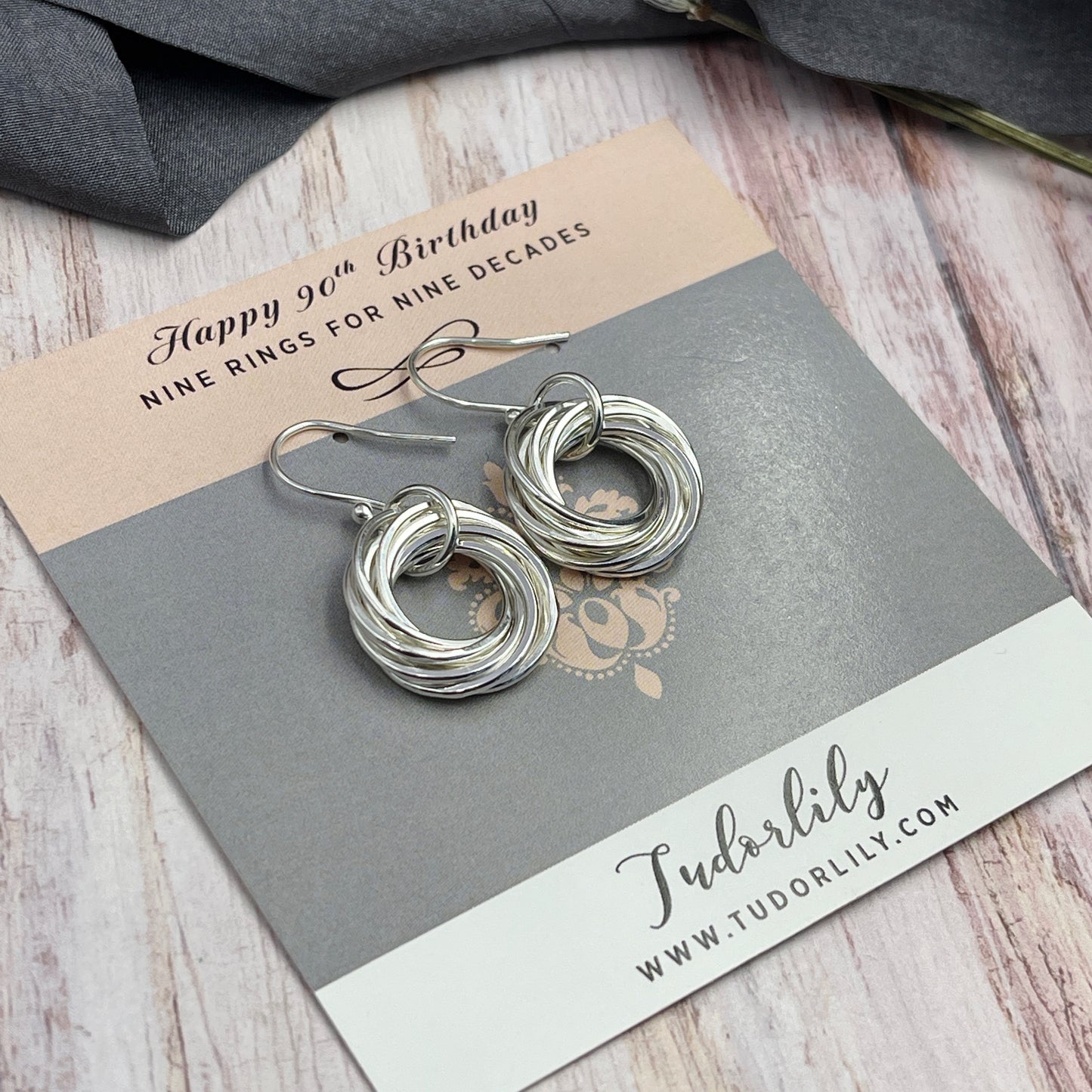 9 Rings Petite Sterling Silver Entwined Rings Earrings