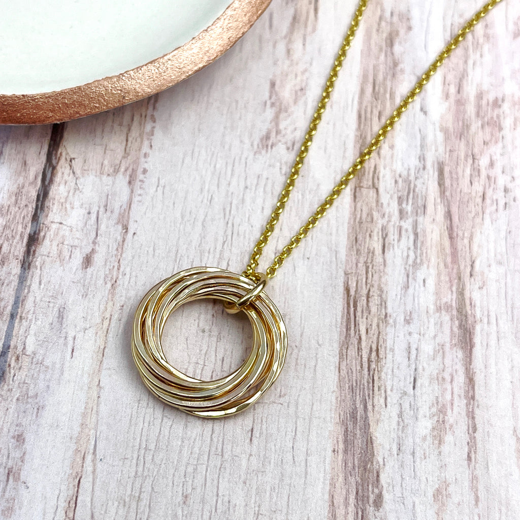 7 Ring Goldfill Entwined Ring Necklaces