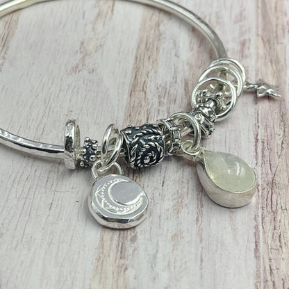 Moonstone Charm Bangle