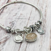 Rose Quartz Songbird Charm Bangle