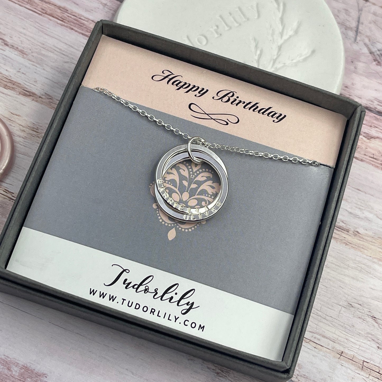 Personalised Names Necklace (2 Ring)