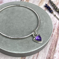 Amethyst Charm Bangle