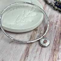 Gemstone Charm Bangle - Hallmarked