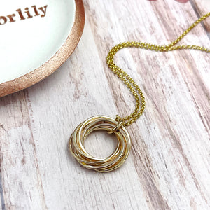 9 Ring Goldfill Entwined Ring Necklaces