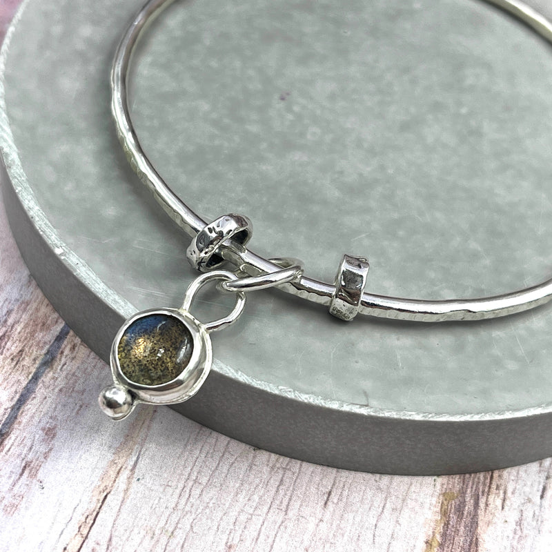 Labradorite Charm Bangle