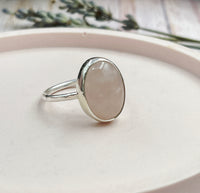 Rose Quartz Oval Cabochon Ring