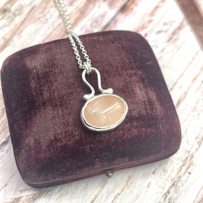 Florence Necklace in Rose Quartz