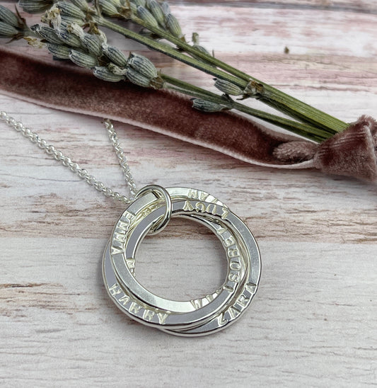 Personalised Names Necklace (3 Ring)