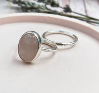 Rose Quartz Oval Cabochon Ring