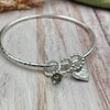 Charm Armreif Herz &amp; Blume